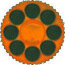 Magazine with 8 dosing capsules
